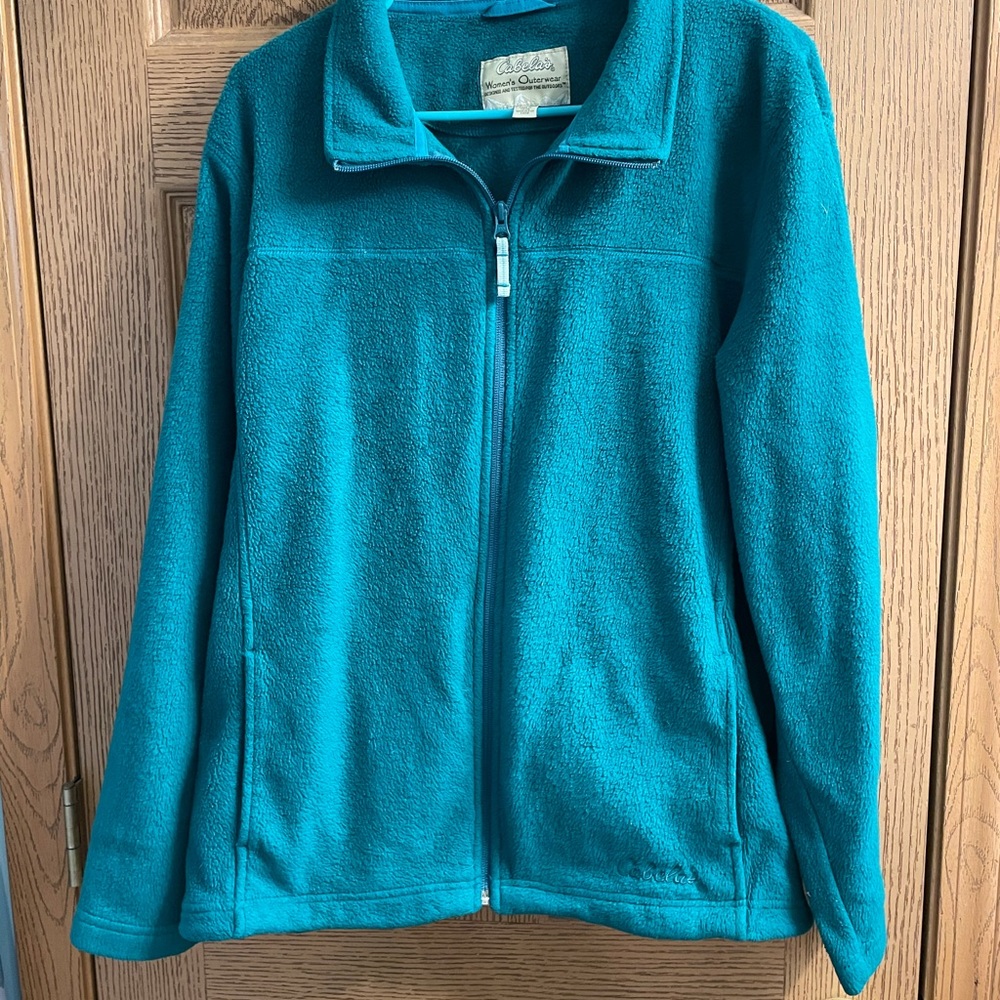 Cabelas logo fleece zip front jacket size xl - Picture 6 of 8